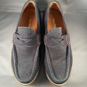 Samuel Windsor Grey Blue Suede Penny Loafers 7.5 US 6.5‎ UK Slip On Casual Shoes